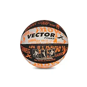 Ventor X PowerBasketball(Black-White-Orange) (Size-5)