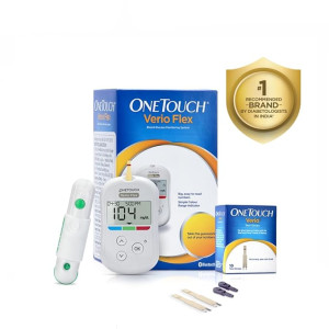 OneTouch Verio Flex glucometer machine | Sync your results with OneTouch Reveal mobile app| Simple & accurate testing of blood sugar levels at home |