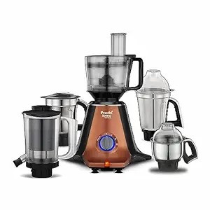 Preethi Zodiac Stardust MG 265, 750 Watts, 5 Jars including Master chef Jar, Super Extractor, 5 Yr Motor Warranty & Lifelong Free service, Copper/Blac